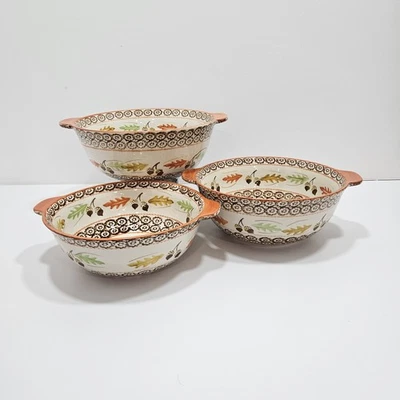 Temp-Tations by Tara OLD WORLD Fall Harvest Acorns Nesting Mixing Bowl Set Of 3 - Image 1 of 4