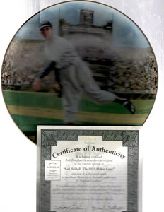 The Bradford Exchange Plate "Baseball Great Moments" Plate - CARL HUBBELL - Picture 1 of 2