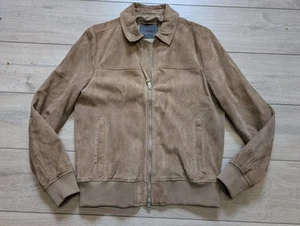 Allsaints Rashford Biker Jacket Men’s Large Suede Leather - Picture 1 of 8