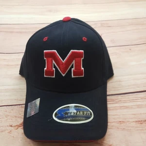 Ole Miss Rebels Hat Cap Fitted Mens One Size Black NCAA Football Starter NEW - Picture 1 of 9