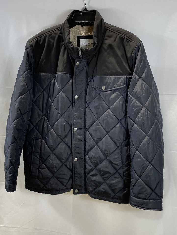 Chaqueta acolchada negra Cole Haan para hombre talla XL Foto 1 de 4