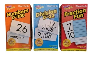 Trend Enterprises Number Division Fraction Skill Drill Flash Cards 3 Sets - Picture 1 of 9