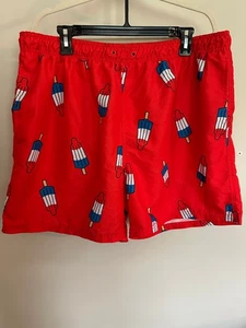 Herren Badehose Markenlos Rocket Popsicle Größe wahrscheinlich L 36 rot - ohne Kordelzug - Bild 1 von 4