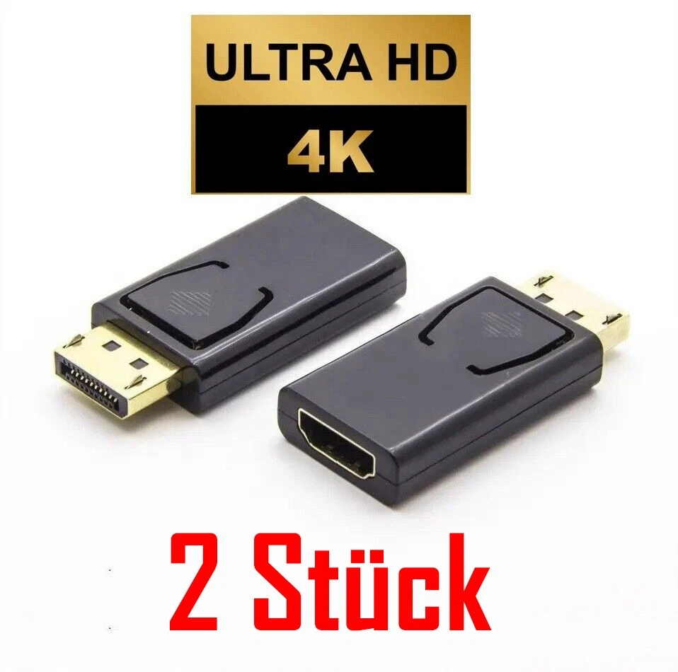 2 Stück 4K DP Displayport HDMI Adapter mit Audioübertragung 2160P 4096x2160 - Bild 1 von 4