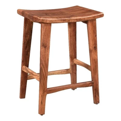 Taran Designs Harper Solid Wood Counter Stool in Brown - Image 1 of 4