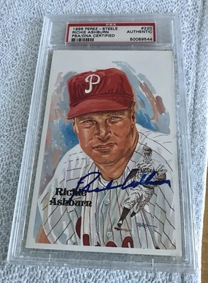 Richie Ashburn Signed PSA/DNA Slabbed Perez Steele Autograph Beautiful - Image 1 of 2