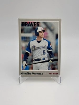 2019 Topps Heritage Freddie Freeman Throwback SSP Image Variation #489 Braves - Image 1 of 3