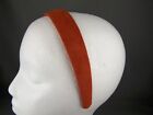 Orange faux suede 1 1/8" wide headband hair band accesory 2.9cm