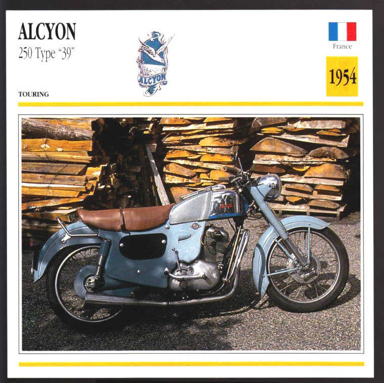 1954 Alcyon 250cc Tipo 39 Francia Motocicleta Foto Hoja de especificaciones Información Tarjeta de estadísticas Foto 1 de 1