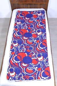 Saco de dormir a cuadros vintage años 70 rojo Blu Space Age floral - Imagen 1 de 12