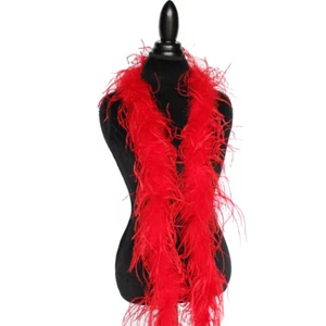 Red 1ply Ostrich Feather Boa Scarf Prom Halloween Costumes Dance Decor - Picture 1 of 1