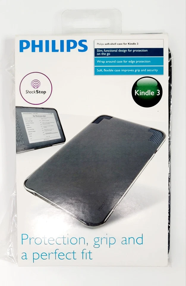 PHILIPS Shock Stop Soft Shell Case Kindle 3 Grip Case Smart & Edge Protection  - Image 1 of 4