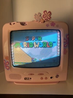 Rare Vintage 2007 Barbie Pink CRT TV Model BAR322 Tested Working Missing Flowers - Image 1 of 4