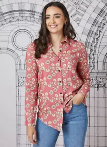 Natural History Museum X Joanie Ammonite Shirt Blouse Fossil Size 10 Womens - Picture 1 of 6