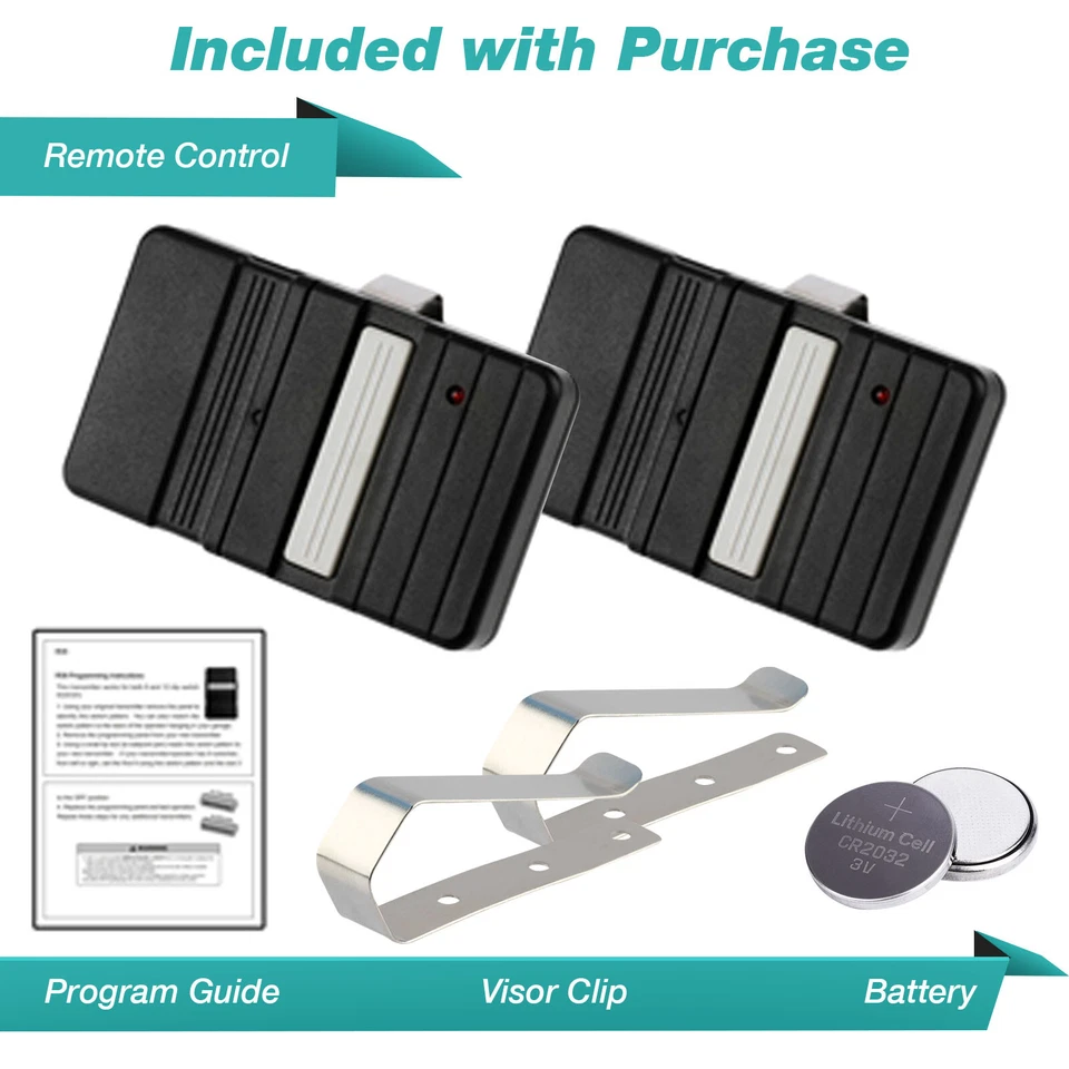 EASTCOASTSALES1 2 Garage Door Opener Remote for Genie Overhead Door GT90-1 G220 MAT90 GT912 AT90