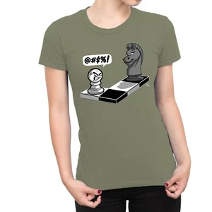 1Tee Damen Angry Pawn Schachfigur T-Shirt - Bild 1 von 25