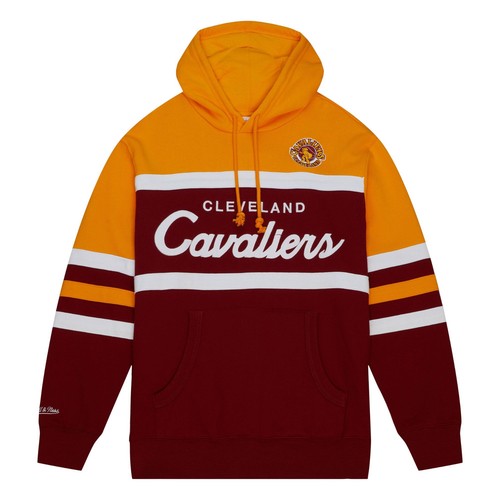 Felpa con cappuccio pullover Cleveland Cavaliers Mitchell & Ness Head Coach nuova con etichette $110
