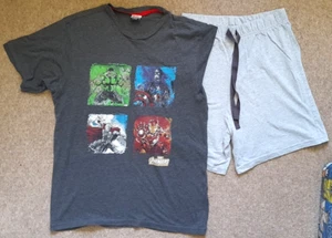 Mens Marvel Avengers Pyjamas Set Short Sleeve Shorts Size X-Small From George - Picture 1 of 11