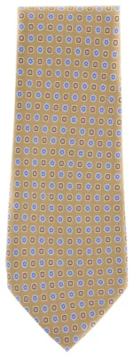 Gravata Finamore Napoli bege, branca, azul, marrom - 4" de largura - Imagem 1 de 4