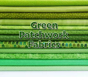 GREEN Cotton Fabric Patchwork Quality Bright and Dark Mixed Patterned Floral - Picture 1 of 65