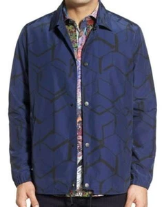 Robert Graham SOREN GEWEBTE HERRENJACKE marineblau Größe Medium neu mit Etikett UVP $ 398 - Bild 1 von 12