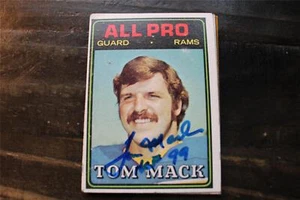 TARJETA AUTOGRAFIADA TOM MACK HOF LA RAMS - Imagen 1 de 1