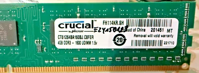 Crucial 4GB DDR3  1600 UDIMM 1,5 V Arbeitsspeicher - Bild 1 von 2