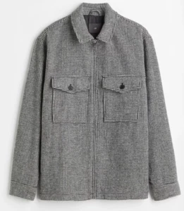 H&M WOOL-BLEND Jacket for Men - Black/white checked (ITEM ON SALE) - Picture 1 of 2