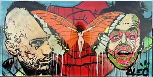 ALEC MONOPOLY 72x36 De Niro Nicholson Painting Graffiti Outsider Deviant Art - Picture 1 of 11