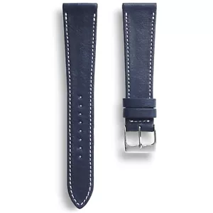 18mm Navy Distressed Natural Full Grain Veg Tanned Calf Leather Watch Band Strap - Picture 1 of 4