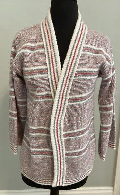 Cárdigan abierto vintage años 70 Jantzen tejido a rayas talla mediana Foto 1 de 4