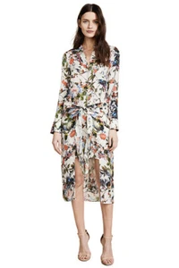Neu mit Etikett $ 525 Haute Hippie BLUMENDRUCK HIGH LOW SHIRTKLEID - Bild 1 von 8