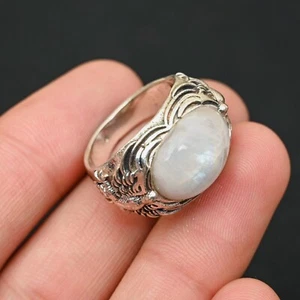 Mondstein Herrenring 925 Sterling Silber Handarbeit - Statement Ring alle Größen - BJ97 - Bild 1 von 3