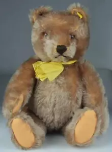 VINTAGE STEIFF ORIGINAL JOINTED TEDDY 14" - c1950's GERMANY WITH TAG & BUTTON - Picture 1 of 11