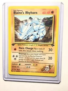 BLAINE'S RHYHORN - 1a Edición Gimnasio Desafío - 65/132 - Común - Pokémon - Casi Nuevo - Imagen 1 de 1