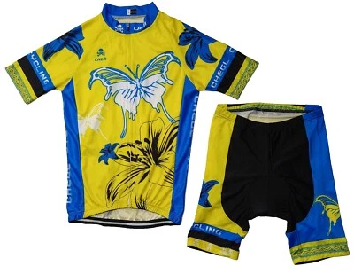 Cheji Chegl Велоспорт Велосипед Футболка на Молнии и Мягкие Шорты Комплект Женский L, Хороший  - Изображение 1 из 4