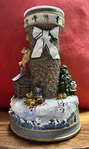 Holiday Honey by Cheryl Collin Lighthouses of Christmas Candlestick Danbury Mint - Picture 1 of 9
