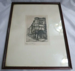 EDWARD J CHERRY ETCHING SIGNED ARTIST PROOF VINTAGE ENGLAND OR EUROPE SCENE - Picture 1 of 6