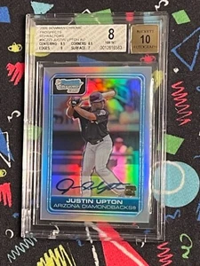 2006 Bowman Chrome Prospects Refractor /150 Justin Upton BGS 8 Auto 10 - Bild 1 von 1