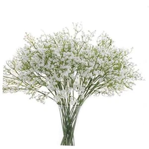 Pcs Long Stem Artificial Baby Breath Flowers Real Touch Silk Gypsophila 9 White - Picture 1 of 7