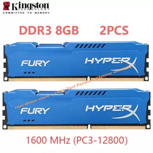 HyperX FURY DDR3 16GB 2x 8GB 1600 MHz PC3-12800 Desktop RAM Memory DIMM 240pins - Picture 1 of 9