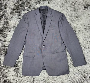 Bar III Blazer Jacket Men's 44L Gray 100% Wool Formal Slim Fit Single Breasted - Picture 1 of 22