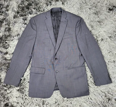 Chaqueta Blazer Bar III Para Hombre 44L Gris 100% Lana Formal Calce Ajustado Sencillo Pecho Foto 1 de 4