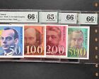 France 4 banknotes PMG UNC