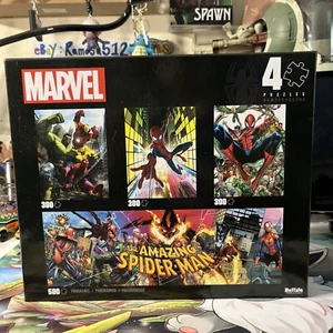 Buffalo Games Marvel Spiderman Puzzle Set - 4pk, 3-300 piece puzzles, 1-500 pcs - Picture 1 of 8