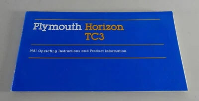 Manuale Del Proprietario / Libretto Plymouth Horizon TC3 Anno 1981 - Immagine 1 di 2