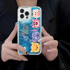For Various Phone Glitter Quicksand Bling Cute Cartoon Girl Soft Case Cover Back
