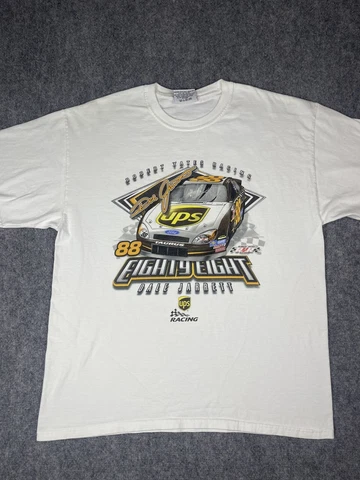 Vintage Dale Jarrett Nascar Shirt Mens Adult Extra Large White UPS Racing #88 Cover