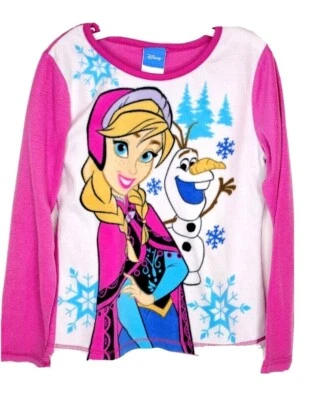 Disney Frozen Elsa and Olaf Magic Snow Флис Пижама Топ Средний 7/8 Б/У в отличном состоянии - Изображение 1 из 3