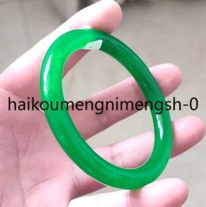 Certified Natural Green Burma Grade A Jade jadeite Round Bangle Bracelets 58mm - Imagen 1 de 8
